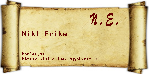 Nikl Erika névjegykártya